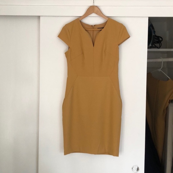 Mustard Yellow Tailored Dress 0P size - Picture 6 of 8